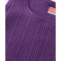 Babyhug Sleeveless Solid Colour Thermal  Pullover Vest - Purple