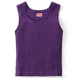 Babyhug Sleeveless Solid Colour Thermal  Pullover Vest - Purple
