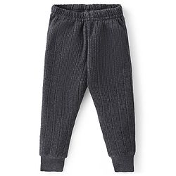 Babyhug Front Open Full Sleeves Solid Colour Thermal Vest & Legging Set - Dark Grey