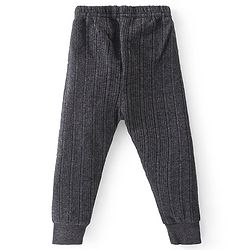 Babyhug Front Open Full Sleeves Solid Colour Thermal Vest & Legging Set - Dark Grey