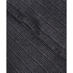 Babyhug Front Open Full Sleeves Solid Colour Thermal Vest & Legging Set - Dark Grey