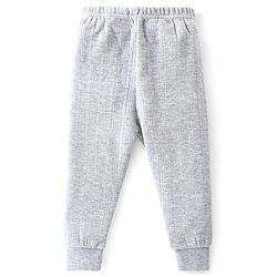Babyhug Front Open Full Sleeves Solid Colour Thermal Vest & Legging Set - Grey
