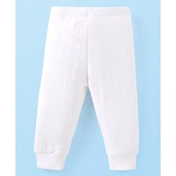 Babyhug Full Sleeves Solid Thermal Vest & Pant Set - White