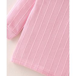 Babyhug Full Sleeves Front Open Solid Thermal Vest & Pant - Pink
