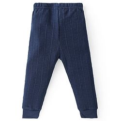 Babyhug Front Open Full Sleeves Solid Colour Thermal Vest & Legging Set - Navy Blue