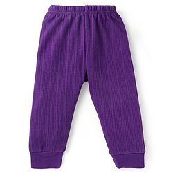 Babyhug Front Open Full Sleeve Vest and Legging Solid Color Thermal Wear  Combo Set -Purple