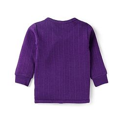 Babyhug Front Open Full Sleeve Vest and Legging Solid Color Thermal Wear  Combo Set -Purple