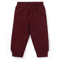 Babyhug   Full Sleeves Front Open Solid Colour Thermal  Vest & Leggings Set - Burgandy