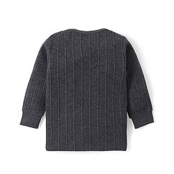 Babyhug Solid Full Sleeves Thermal Vests & Pant Set - Dark Grey