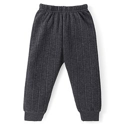 Babyhug Solid Full Sleeves Thermal Vests & Pant Set - Dark Grey