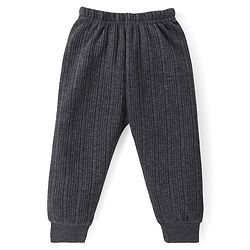 Babyhug Solid Full Sleeves Thermal Vests & Pant Set - Dark Grey