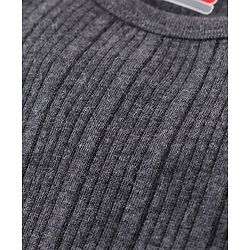 Babyhug Solid Full Sleeves Thermal Vests & Pant Set - Dark Grey