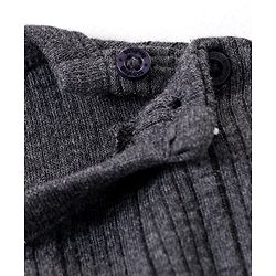 Babyhug Solid Full Sleeves Thermal Vests & Pant Set - Dark Grey