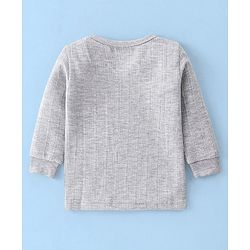 Babyhug Full Sleeves Solid Thermal Vests & Pant Set -Light Grey