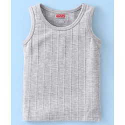 Babyhug Full Sleeves Solid Thermal Vests & Pant Set -Light Grey