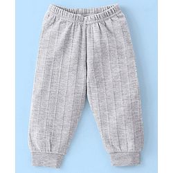 Babyhug Full Sleeves Solid Thermal Vests & Pant Set -Light Grey