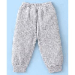 Babyhug Full Sleeves Solid Thermal Vests & Pant Set -Light Grey