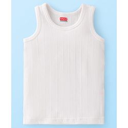 Babyhug Full Sleeves Solid Colour Thermal Vest Pullover & Pant - Off White