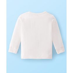 Babyhug Full Sleeves Solid Colour Thermal Vest Pullover & Pant - Off White