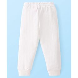 Babyhug Full Sleeves Solid Colour Thermal Vest Pullover & Pant - Off White