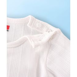 Babyhug Full Sleeves Solid Colour Thermal Vest Pullover & Pant - Off White