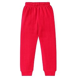 Babyhug Full Sleeves Pullover Thermal Vest & Pant Set with Solid Colour - Red