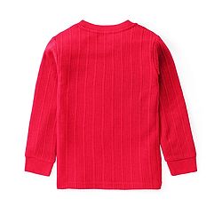 Babyhug Full Sleeves Pullover Thermal Vest & Pant Set with Solid Colour - Red