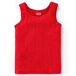 Babyhug Full Sleeves Pullover Thermal Vest & Pant Set with Solid Colour - Red
