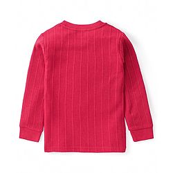 Babyhug Full Sleeves Pullover Thermal Vest & Pant Set with Solid Colour - Red