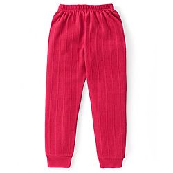 Babyhug Full Sleeves Pullover Thermal Vest & Pant Set with Solid Colour - Red