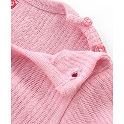 Babyhug Full Sleeves Solid Thermal Vests & Pant Set -Pink