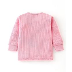 Babyhug Full Sleeves Solid Thermal Vests & Pant Set -Pink