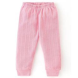 Babyhug Full Sleeves Solid Thermal Vests & Pant Set -Pink