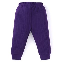 Babyhug  Full Sleeves Pullover Thermal Vest & Pant Solid Colour - Purple