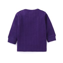Babyhug  Full Sleeves Pullover Thermal Vest & Pant Solid Colour - Purple