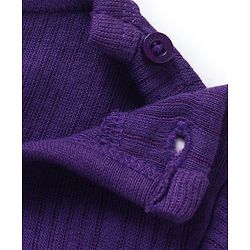 Babyhug  Full Sleeves Pullover Thermal Vest & Pant Solid Colour - Purple