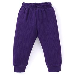 Babyhug  Full Sleeves Pullover Thermal Vest & Pant Solid Colour - Purple