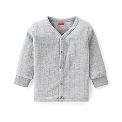 Babyhug Front Open Full Sleeves Thermal Vest Solid Colour Pack of 2- Dark & Light Grey