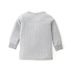 Babyhug Front Open Full Sleeves Thermal Vest Solid Colour Pack of 2- Dark & Light Grey