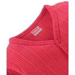 Babyhug Cotton Blend Full Sleeves Front Open Solid Color Thermal Wear Vests Pack Of 2 - Navy Blue & Red