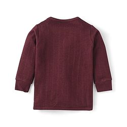 Babyhug Cotton Blend Full Sleeves Front Open Solid Color Thermal Wear Vests Pack Of 2 - Purple & Maroon