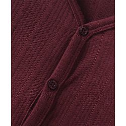 Babyhug Cotton Blend Full Sleeves Front Open Solid Color Thermal Wear Vests Pack Of 2 - Purple & Maroon