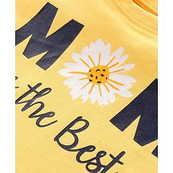 Babyhug Cotton Knit Half Sleeves Night Suit with Polka Dots & Text Print - Yellow & Blue