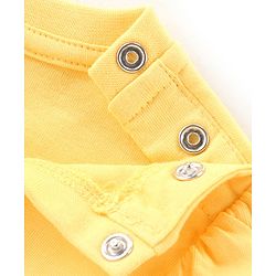 Babyhug Cotton Knit Half Sleeves Night Suit with Polka Dots & Text Print - Yellow & Blue