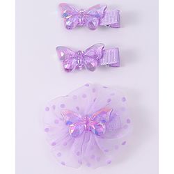 Babyhug Hair Pins & Clips with Butterfly Applique Pack of 3 - Purple
