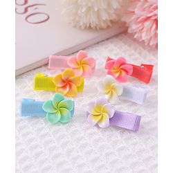 Babyhug Hair Pins And Clips With Floral Applique Free Size - Mulitcolor