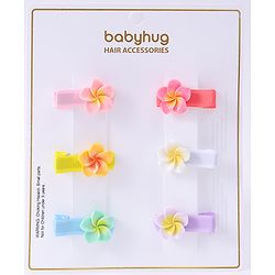 Babyhug Hair Pins And Clips With Floral Applique Free Size - Mulitcolor