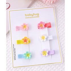 Babyhug Hair Pins And Clips With Floral Applique Free Size - Mulitcolor