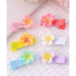 Babyhug Hair Pins And Clips With Floral Applique Free Size - Mulitcolor
