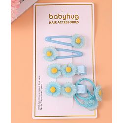 Babyhug  Free Size  Hair Pins & Clips  with Floral Applique - Blue